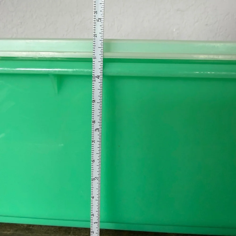 VTG Tupperware Celery Vegetable Keeper #782-8 3 Piece Set Green Jadeite Retro‎